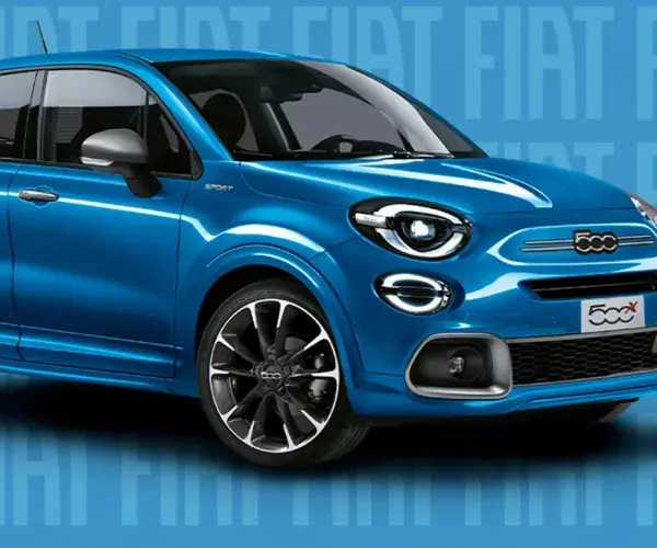 Fiat 500x blauwe banner